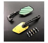Espejos de barra para motocicleta Espejo retrovisor para motocicleta, scooter, bicicleta eléctrica, giratorio, HD, 8 mm y 10 mm, color negro, carbono, azul, rojo, dorado y plateado Espejos traseros pa