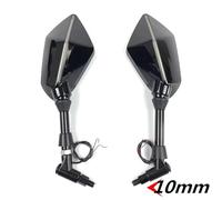 Espejos de barra para motocicleta Espejo retrovisor universal para motocicleta de 10 mm con luz LED, carcasa para espejos retrovisores laterales para R1200gs, R1200GS, R1200RT Espejos traseros para mo