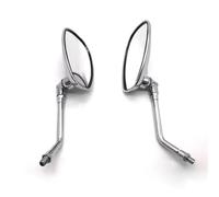 Espejos de Barra para Motocicleta Espejos retrovisores universales de 10 mm cromados y Plateados modificados para Motocicletas, Motocross, Scooters y Carreras. Espejos Traseros para Motocicleta