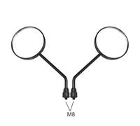 Espejos de barra para motocicleta Un par de espejos retrovisores universales para motocicleta, color negro, para scooter, espejos convexos redondos, ovalados y para M8 y M10. Espejos traseros para mot