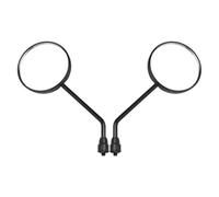 Espejos de barra para motocicleta Un par de espejos retrovisores universales para motocicleta, color negro, para scooter, espejos convexos redondos, ovalados y para M8 y M10. Espejos traseros para mot