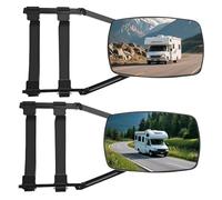 Espejos de caravana, 2 piezas, espejos exteriores bilaterales universales para caravanas, con extensión giratoria y mosquetón, espejo convexo para todas las caravanas y vehículos comunes