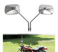 Espejos de la Motocicleta Auzkong Cromado, 10MM Cromado de la Motocicleta Manillar Espejos Retrovisores Laterales Compatible con HONDA Suzuki Aprilia Cruiser Scooter