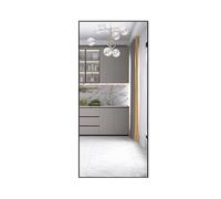 Espejos de longitud completa con soporte, 180 x 80 cm, espejo largo grande para colgar en la pared o en el suelo, para sala de estar, dormitorio, guardarropa (negro)