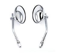 Espejos de Manillar Ajustables para Motocicleta Espejos Visores Redondos para Motocicleta M8, para, Dyna, Bobber, Chopper, Sportster, Old School Y Touring.(Sliver)