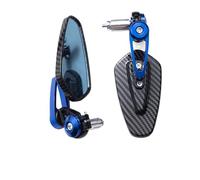 Espejos de manillar para moto Espejo retrovisor de motocicleta gran angular aleación de aluminio Pedal modificación manillar invertido Retrovisores Moto Espejo(Blue)