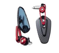 Espejos de manillar para moto Espejo retrovisor de motocicleta gran angular aleación de aluminio Pedal modificación manillar invertido Retrovisores Moto Espejo(Red)
