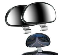 Espejos de Punto Ciego Espejo Retrovisor Exterior Coche Espejo, 2 Pcs, Espejo Auxiliar Exterior Universal, Ajustable 360°, Vidrio de, para Todo Tipo de Vehículos - Negro