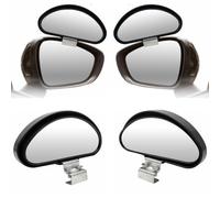 Espejos de punto ciego, KACEPAR 2pcs impermeable HD de cristal lateral del ala BlindSpot Espejos para Coche Camión Furgoneta Autocaravana, Espejos retrovisores, Negro Shell