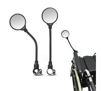Espejos de visión trasera para silla de ruedas, espejo telescópico giratorio de 360 ° para silla de ruedas y scooter de movilidad, 2 PCS