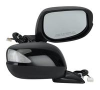 Espejos Exteriores Espejo Retrovisor Lateral Para MK3 Para Jazz 2009-2014 Eléctrico Manual Plegable Con Luces De 5 Pines Color Negro Brillante(Pair)