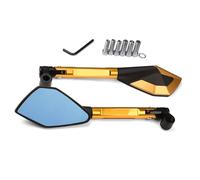 Espejos Finales Del Manillar De La Motocicleta Espejo Retrovisor Azulado Antideslumbrante Para XL1000 V Para Varadero XL1000V XL 1000 125(Gold)