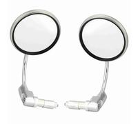 Espejos laterales de motocicleta de acero inoxidable vintage - Universal 7/8 pulgadas 22 mm Manillar Espejo retrovisor Conjunto reflectante Apto para Moto Racing Estilo