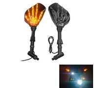 Espejos Laterales de Motocicleta Universal Espejo Retrovisor Moto con Luz de Demonio LED para V-Star XVS 650950 1100