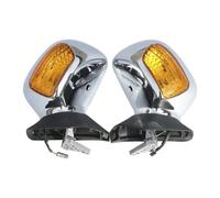 Espejos Laterales Espejo retrovisor lateral para motocicleta con señal de giro para Goldwing 1800 GL1800 2001-2017 2016 2015 2014 2013 2012 2011 2010 Retrovisores Moto(Chrome Orange)