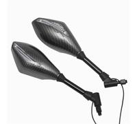 Espejos Laterales Moto para Street para Cruiser para Scooters Motocicleta Indicador Universal 10mm Espejos Retrovisores Laterales Intermitentes Integrados Espejo del Extremo Manillar Moto