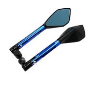 Espejos Laterales Motocicletas para R1 para R6 para FZ6 Motocicleta Espejos Retrovisores Laterales 8mm 10mm(Blue)