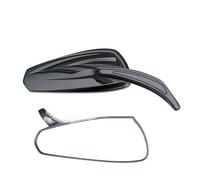 Espejos Laterales Motocicletas para Sportster para Iron 883 para Street para Glide para Rider Motocicleta Espejos Retrovisores Laterales(Black)