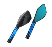 Espejos Laterales Motocicletas Retrovisores Universales Para Motocicleta Con Tornillos De 8 Mm 10 Mm Accesorios Auxiliares De Marcha Atrás Zquierdo Derecho Laterales(Blue)