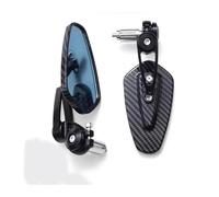 Espejos Laterales Motocicletas Universal Espejo Retrovisor Manillar Cristal Azul Antirreflejos para Motocicleta(Pattern Black)