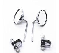 Espejos laterales para motocicletas Espejo Retrovisor Redondo Universal Para Motocicleta, Retro, Vintage, De Acero Inoxidable, Clásico, 22mm-25mm, 7/8 ", Soporte Para Barra Mango(Chrome)