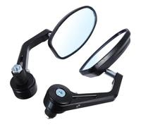 Espejos laterales para motocicletas Espejos Retrovisores Laterales Con Extremo De Barra De Mango De 7/8 "para Bobber, Motocicleta Universal(Black)