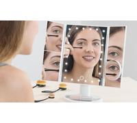 InnovaGoods Espejo LED Plegable con Organizador de Maquillaje 3 en 1 Panomir