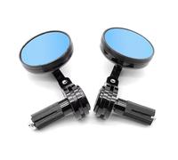 Espejos Manillar Moto Espejo Retrovisor Del Extremo Barra Motocicleta Espejos Reflectores Del Manillar De Cristal Azul Antideslumbrante 13-14mm 17-18mm Espejo Moto(Black)