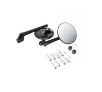 Espejos Manillar Moto Espejo Retrovisor Universal para Motocicleta, Espejo Retrovisor Fibra Carbono Antideslumbrante para Patinete Eléctrico Espejo Retrovisor HD Metal Espejos Moto(Round Mirror)