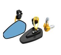 Espejos Manillar Moto Espejos Retrovisores De Motocicleta CNC 7 8 "y 22mm Espejo Manillar Barra Scooter Cristal Azul Universal Espejo Moto(2)