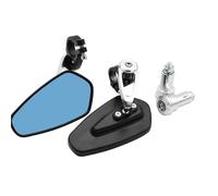 Espejos Manillar Moto Espejos Retrovisores De Motocicleta CNC 7 8 "y 22mm Espejo Manillar Barra Scooter Cristal Azul Universal Espejo Moto(4)