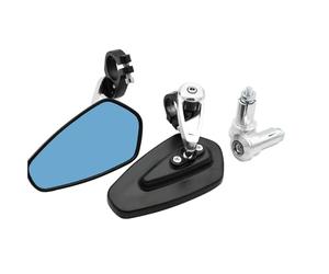 Espejos Manillar Moto Espejos Retrovisores De Motocicleta CNC 7 8 "y 22mm Espejo Manillar Barra Scooter Cristal Azul Universal Espejo Moto(4)