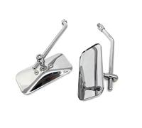 Espejos Manillar Moto Espejos Retrovisores Rectangulares Para Motocicleta Carcasa De Acero Vidrio Convexo 117x60mm Scooter Chopper Universal Espejo Moto