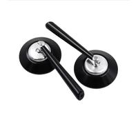 Espejos Manillar Moto Espejos Universales 8mm10mm Espejo Lateral Redondo Retro Para Scooter Bicicleta Eléctrica Cristal Azul Aluminio Espejo Moto(Black silver)