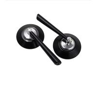 Espejos Manillar Moto Espejos Universales 8mm10mm Espejo Lateral Redondo Retro Para Scooter Bicicleta Eléctrica Cristal Azul Aluminio Espejo Moto(Black titanium)