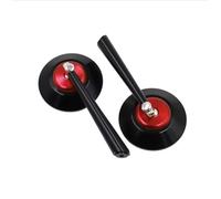 Espejos Manillar Moto Espejos Universales 8mm10mm Espejo Lateral Redondo Retro Para Scooter Bicicleta Eléctrica Cristal Azul Aluminio Espejo Moto(Black red)