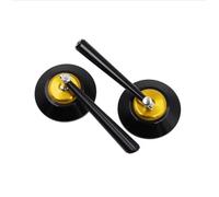 Espejos Manillar Moto Espejos Universales 8mm10mm Espejo Lateral Redondo Retro Para Scooter Bicicleta Eléctrica Cristal Azul Aluminio Espejo Moto(Black gold)