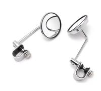 Espejos Manillar Moto Para Deporte Para Bicicleta Para Calle Para Scooter Negro Soporte De Pinza Universal Espejos De Motocicleta Pequeño Redondo Estilo CNC Espejo Moto(Silver)