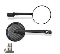 Espejos Moto Accesorios Para Motocicleta Espejo Retrovisor Universal Eléctrico Para Retroreflectante Aleación De Aluminio Fibra Carbono(Carbon fiber-Round)