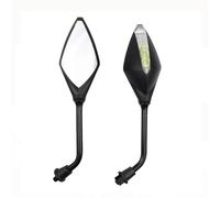 Espejos Moto Espejo Retrovisor Universal For Motocicleta De 8 Y 10 Mm Con Luz Intermitente Para MT07 MT09 MT10 FZ1 FZ6 FZ09 FZ8 XSR 700 XSR 900 Espejos Laterales(Black)