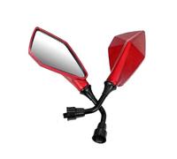Espejos Moto Lateral 1 Par Piezas Repuesto Universales Para Espejo Retrovisor Motocicleta Scooter E-bike Auxiliares Modificados Marcha Atrás Espejo retrovisor motocicleta(Red)