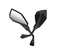Espejos Moto Lateral 1 Par Piezas Repuesto Universales Para Espejo Retrovisor Motocicleta Scooter E-bike Auxiliares Modificados Marcha Atrás Espejo retrovisor motocicleta(Black)