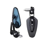Espejos Moto Lateral Para Espejo Retrovisor Motocicleta Manillar Con Patrón Fibra Carbono Accesorios Traseros Invertidos Modificados Espejo retrovisor motocicleta(Black)