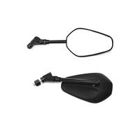 Espejos Moto Laterales Espejo retrovisor Universal para Motocicleta, Ovalado, Plegable, anticaída, Color Negro, 8/10 mm Espejos Retrovisores Moto(Black)