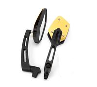 Espejos Repuesto Moto Espejo Retrovisor Universal Motocicleta 8MM 10MM Angular Ajustable Modificado Para Scooter Para Eléctrico Para Bicicleta(YELLOW)