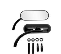 Espejos Retrovisores 1 Par De Espejos Retrovisores Ovalados Laterales De 8 Y 10 Mm For Motocicleta Color Negro Brillante Para Para Road Star Para Royal Star