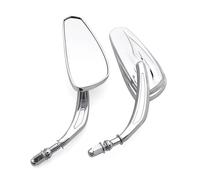 Espejos retrovisores 8MM para Motocicletas Softail para Harley Sportster XL1200C Davidson FLSTC FLTRX Road King Street Glide Fat Boy FLSTF(Silver)