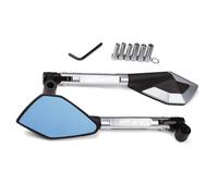 Espejos Retrovisores Antideslumbrantes Para Manillar De Motocicleta, Espejos Retrovisores De Ojo De Halcón Azulados Para MT07 MT-07 MT FZ 07 FZ07, Accesorios(Plata)