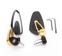 Espejos Retrovisores De Extremo Barra Mango Motocicleta 22mm para Kawasaki Z250 Z300 Z750 Z750S Z800 Z900 Z1000(Gold1)