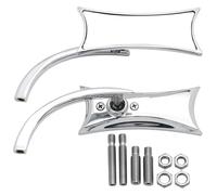 Espejos retrovisores de Extremo de Manillar para Motocicleta Suzuki Volusia Boulevard Marauder Intruder LC C109R C50 C90 M109R M50 S40 Espejos retrovisores Laterales F Negro (F (Cromado))